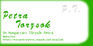 petra torzsok business card